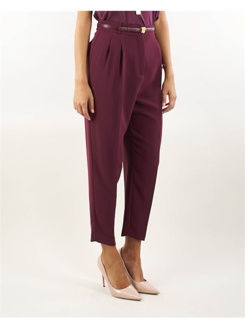 Crepe trousers with belt and embroidery Elisabetta Franchi ELISABETTA FRANCHI | Pants | PA02846E2CG3